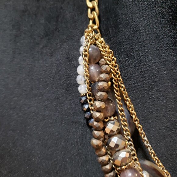 Womens Fashion Multicolor Beads Multi Strand Collar Necklace with Lobster Clasp - Picture 6 of 6